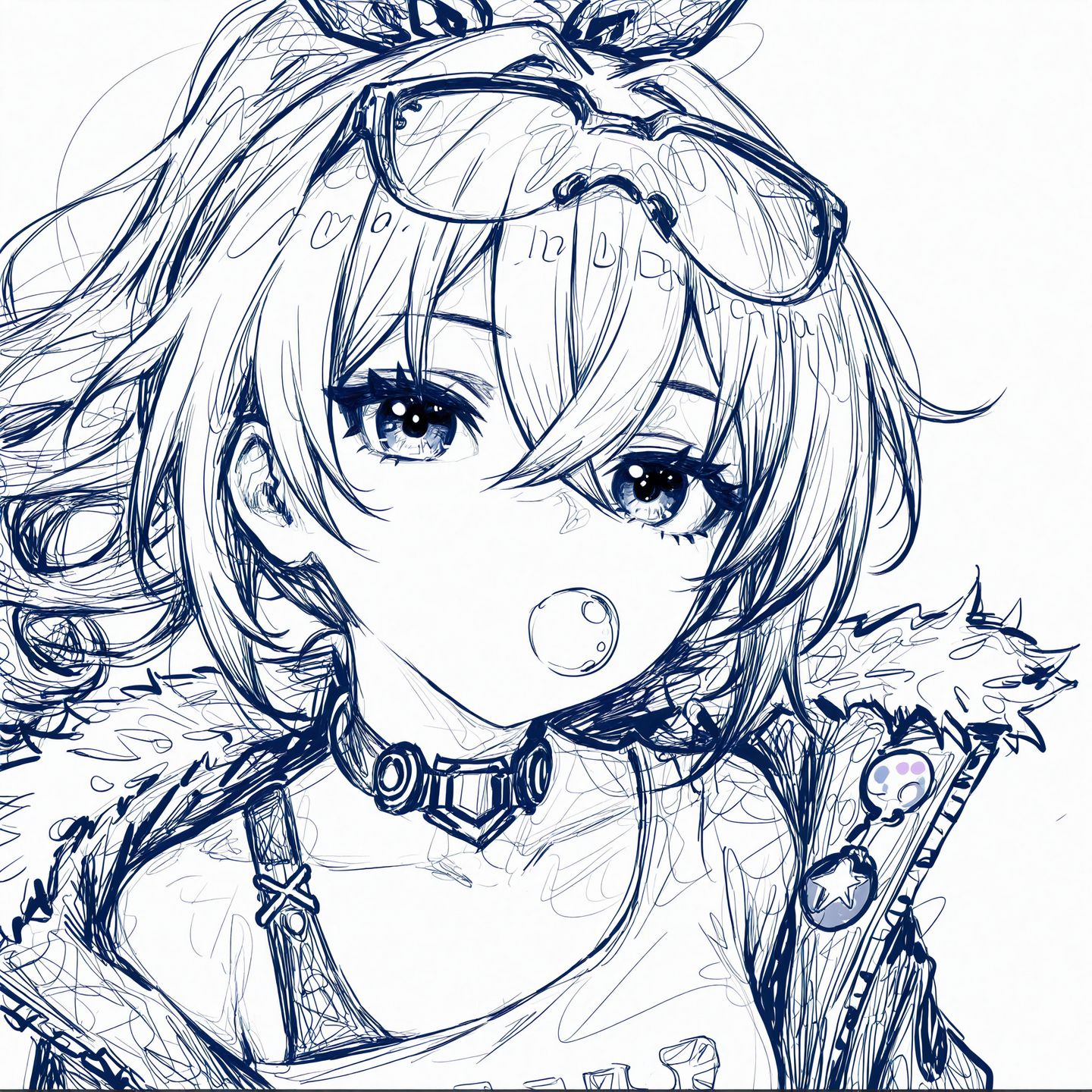 星穹铁道头像 花火 知更鸟 银狼 线稿